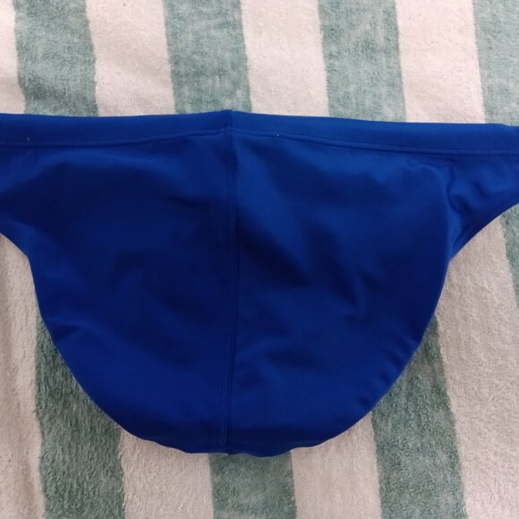 (*) VINTAGE ASICS BLUE RACER SWIM BRIEF, ASIAN SIZE "XO" (34"-36") (Pre-owned) - Picture 2 of 8